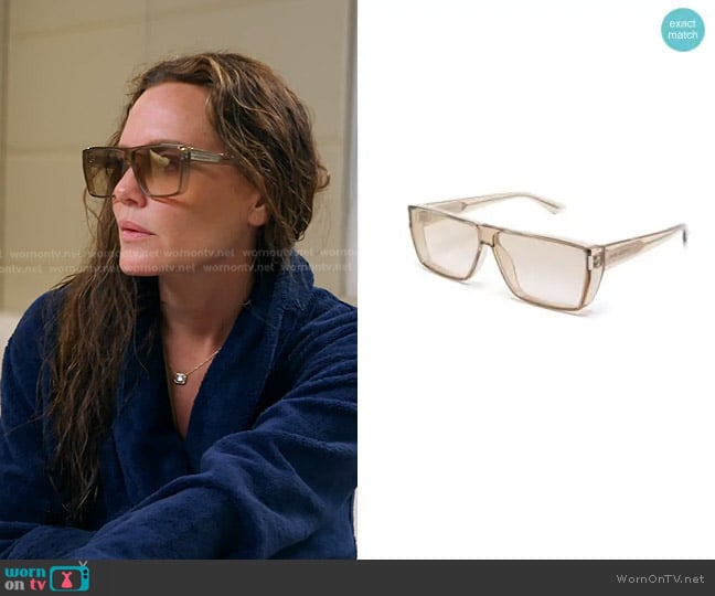 Saint Laurent Rectangle-frame Sunglasses worn by Meredith Marks on The Real Housewives of Salt Lake City