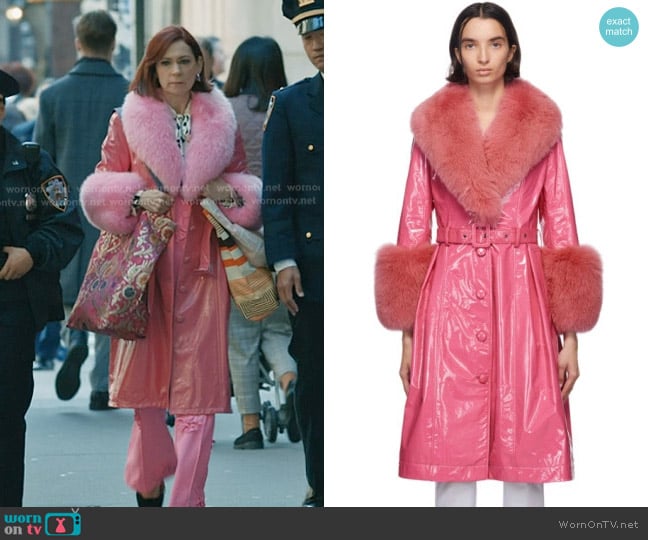 Saks Potts Foxy Coat in Pink worn by Elsbeth Tascioni (Carrie Preston) on Elsbeth