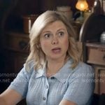 Sam’s blue pointelle knit polo sweater on Ghosts