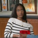 Samantha’s striped sweater on Beyond the Gates