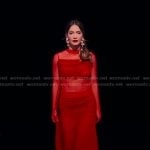 Sandra’s red mesh reunion dress on Selling Sunset