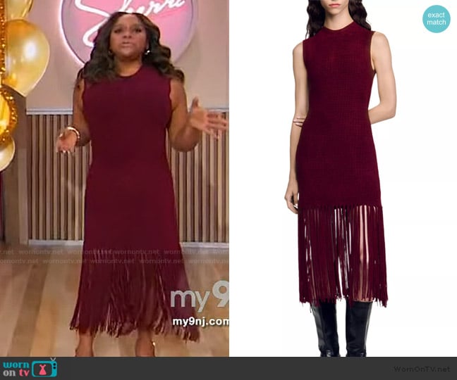 Sandro Carlita Velvet Knit Dress worn by Sherri Shepherd on Sherri