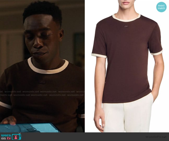 Sandro Logo Ringer Tee worn by Carlton Banks (Olly Sholotan) on Bel-Air