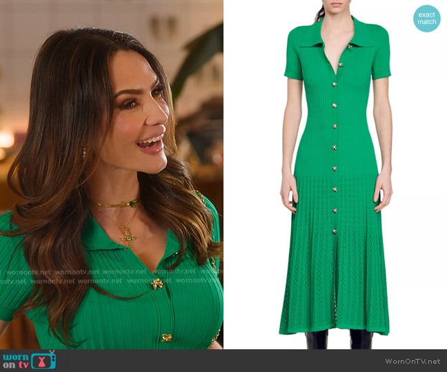 Sandro Lorel Short Sleeve Maxi Shirtdress worn by Sandra Vergara on Selling Sunset
