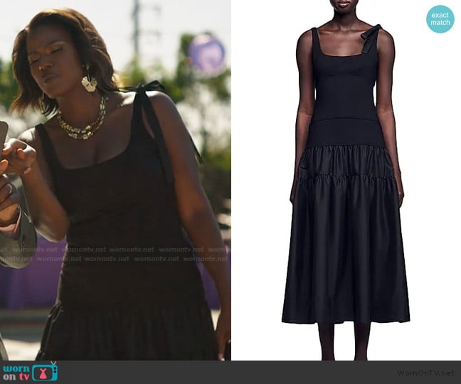 Sandro Maxi Dual-Material Dress worn by Vivian Banks (Cassandra Freeman) on Bel-Air