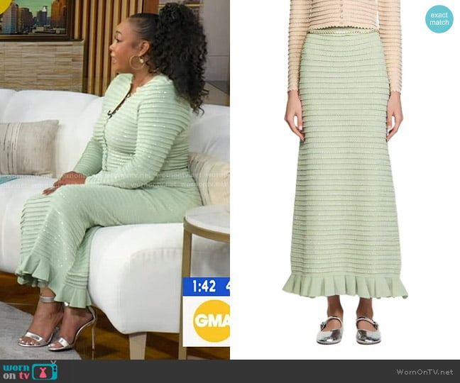 Sandro Rhinestone Skirt worn by Vivica A. Fox on Good Morning America