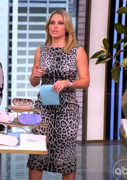 Sara's leopard print sleeveless dress on The View