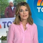 Savannah’s pink button down blouse and floral skirt on Today