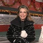 Savannah’s black quilted down jacket on Today