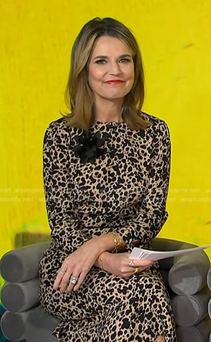 Savannah's beige spotted dress on Today