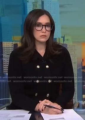 Savannah’s black double breated jacket on NBC News Daily