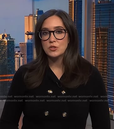 Savannah’s black double breated jacket on NBC News Daily