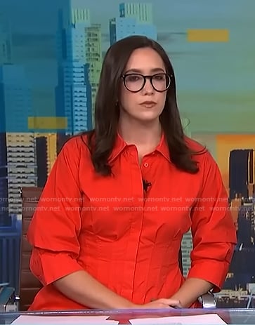 Savannah’s red poplin shirtdress on NBC News Daily
