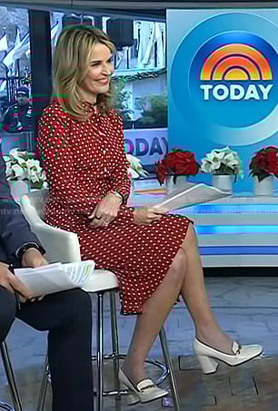 Savannah’s white heeled loafers on Today