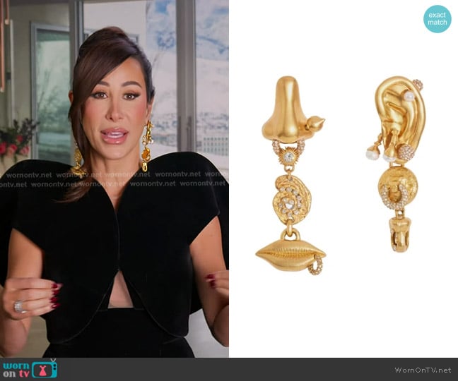 Schiaparelli Anatomy Bijoux Earrings worn by Angie Katsanevas on The Real Housewives of Salt Lake City