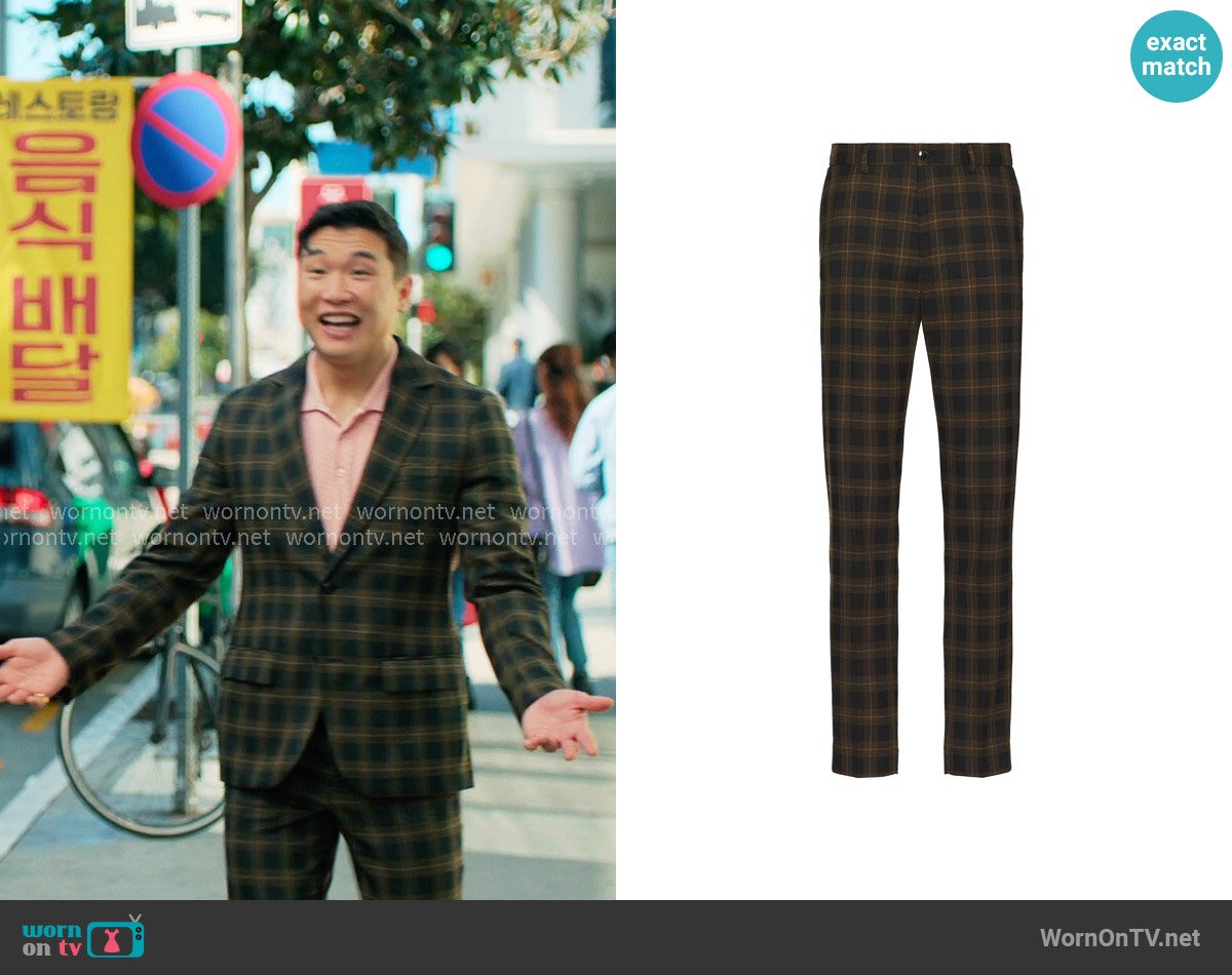 Scotch & Soda Irving Tailored Trousers worn by Nicholas (Joel Kim Booster) on Loot