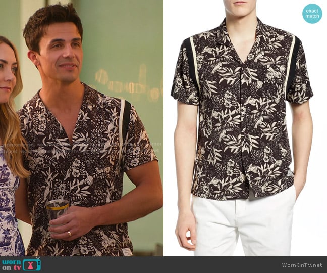 Scotch & Soda Tropical Print Camp Shirt worn by (Gio Helou) on Selling the OC