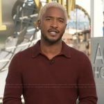 Scott's red knit collared sweater on Access Hollywood