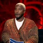 Scott’s striped cardigan on Access Hollywood