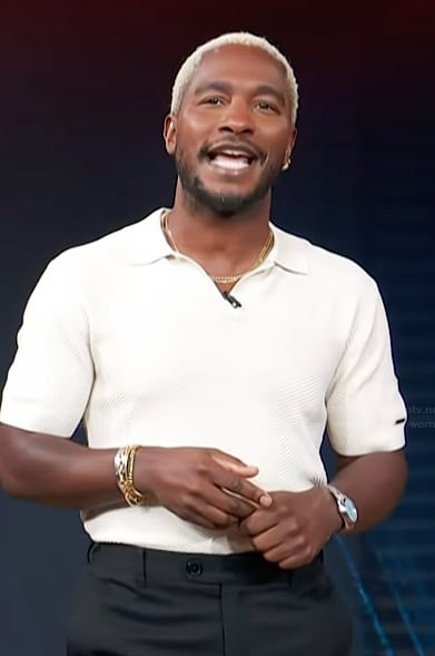 Scott’s white polo on Access Hollywood