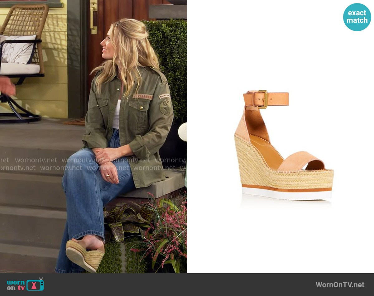See by Chloe Glyn Wedges worn by Gemma (Beth Behrs) on The Neighborhood