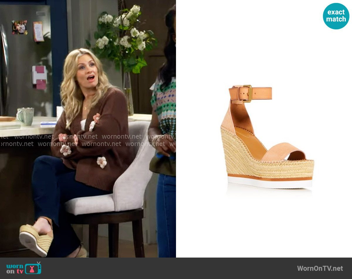 See by Chloe Glyn Wedges worn by Gemma (Beth Behrs) on The Neighborhood