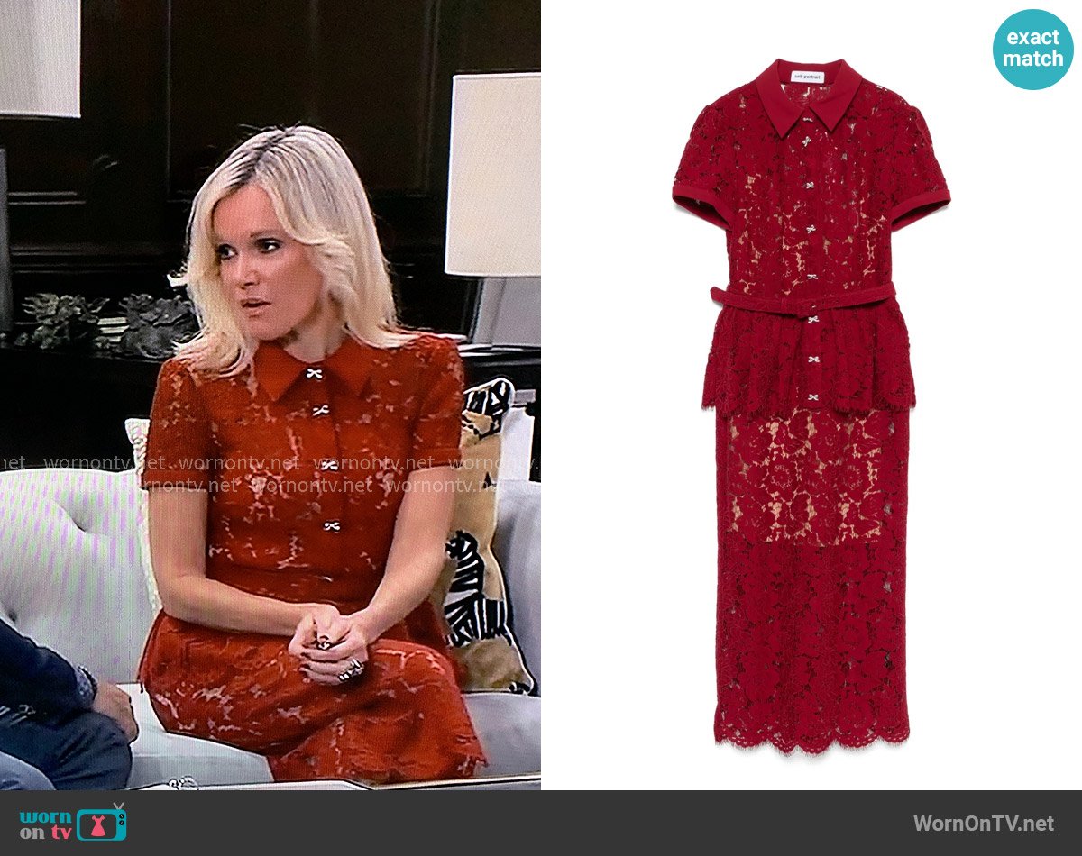 Self Portrait Lace peplum dress worn by Ava Jerome (Maura West) on General Hospital