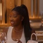 Chelsea’s crystal top handle bag on Selling Sunset