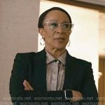 Sharon’s beige patterned button down shirt on Chicago Med