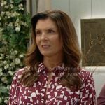 Sheila’s burgundy geometric print shirt on The Bold and the Beautiful