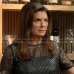 Sheila’s black geometric sequin top on The Bold and the Beautiful