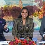 Sheinelle’s green print tie neck dress on Today