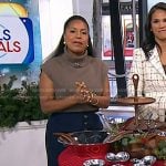 Sheinelle’s turtleneck sweater and navy wide-leg pants on Today