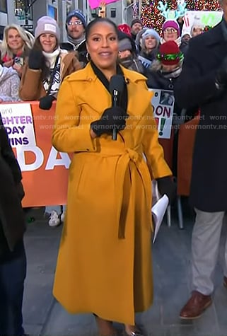 Sheinelle’s yellow belted trench coat on Today