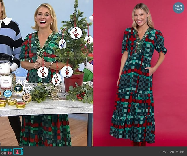 Meaghan Murphy’s green embellished check dress on Today