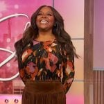 Sherri’s suede fringe skirt on Sherri