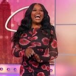 Sherri’s black floral ruched dress on Sherri