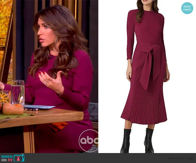 Shoshanna Sam Knit Tie-Waist Midi-Dress worn by Alyssa Farah Griffin on The View