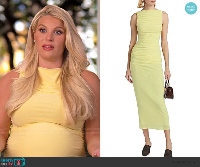 Significant Other Whitney Ruched Sleeveless Midi-Dress worn by Madison LeCroy on Southern Charm