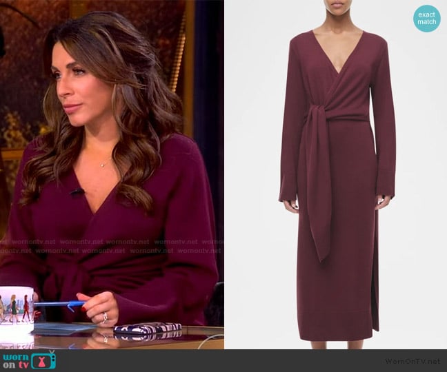 Alyssa’s burgundy wrap dress on The View