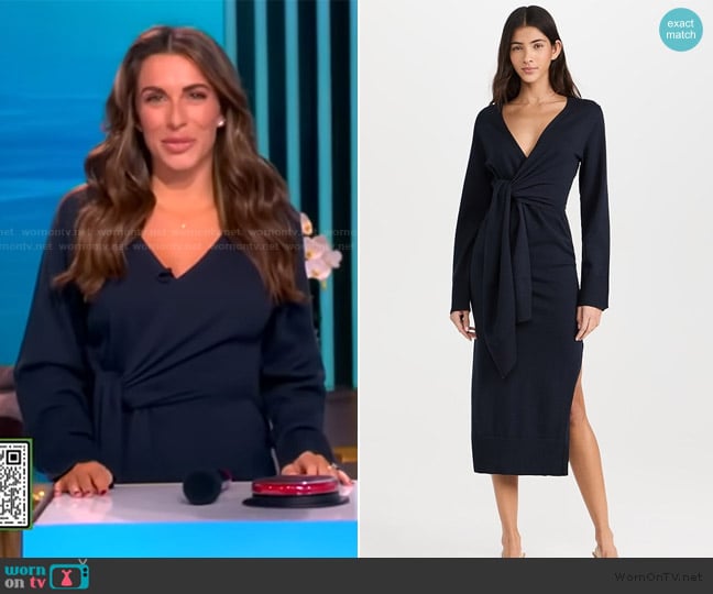 Alyssa’s navy wrap dress on The View Alyssa’s navy wrap dress on The View