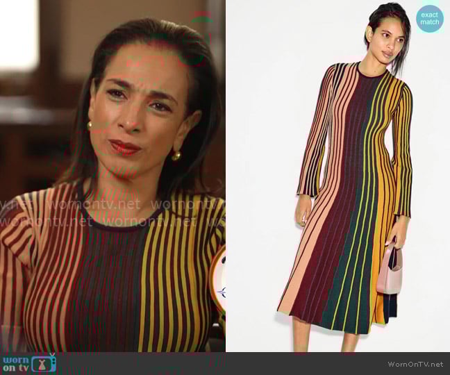 Simon Miller Celia Knit Dress worn by Michelle Miller on CBS Mornings