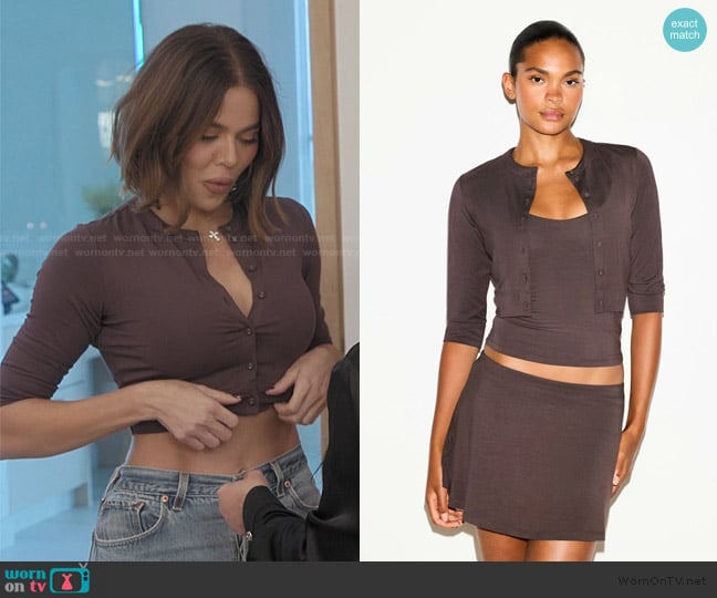 Skims Cropped Cardigan worn by Khloe Kardashian (Khloe Kardashian) on The Kardashians