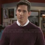 Smitty’s burgundy textured sweater on Beyond the Gates