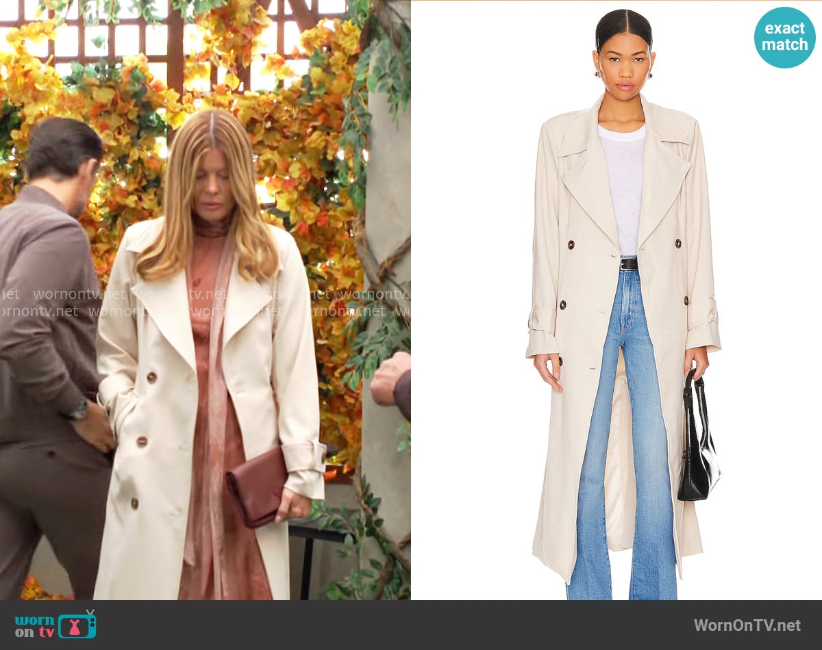 SNDYS Myka Trench Coat worn by Phyllis Summers (Michelle Stafford) on The Young and the Restless