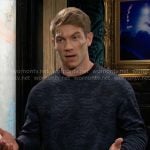 Noah’s blue textured print sweater on The Young and the Restless