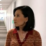 Vicky’s red space dye knit dress on Today