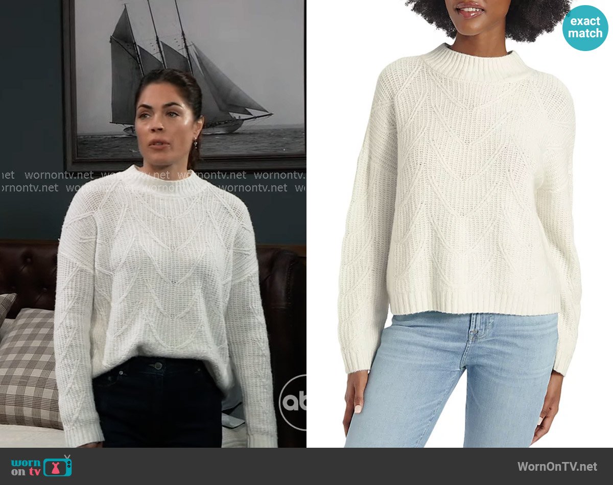 Britt’s white knit sweater on General Hospital
