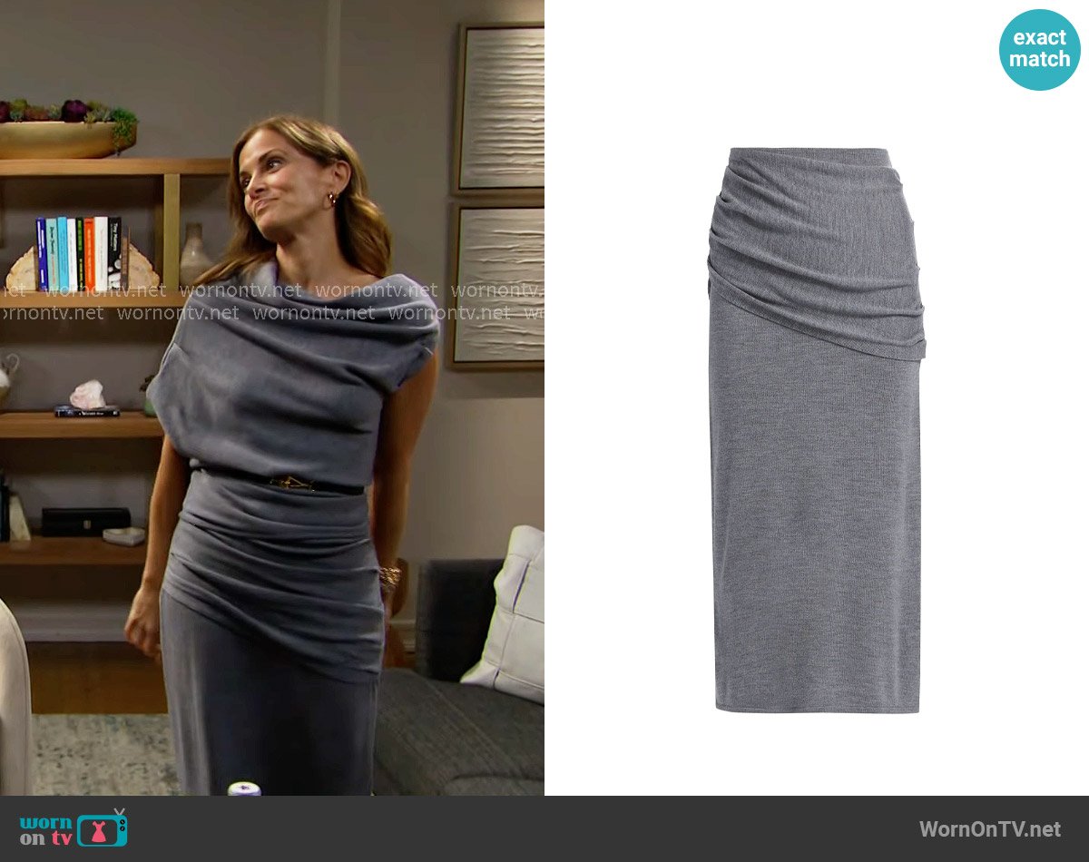 Staud Wilma Skirt worn by Taylor Hayes (Rebecca Budig) on The Bold and the Beautiful