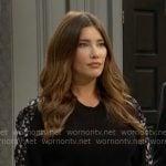 Steffy’s black sweater with printed panel on The Bold and the Beautiful